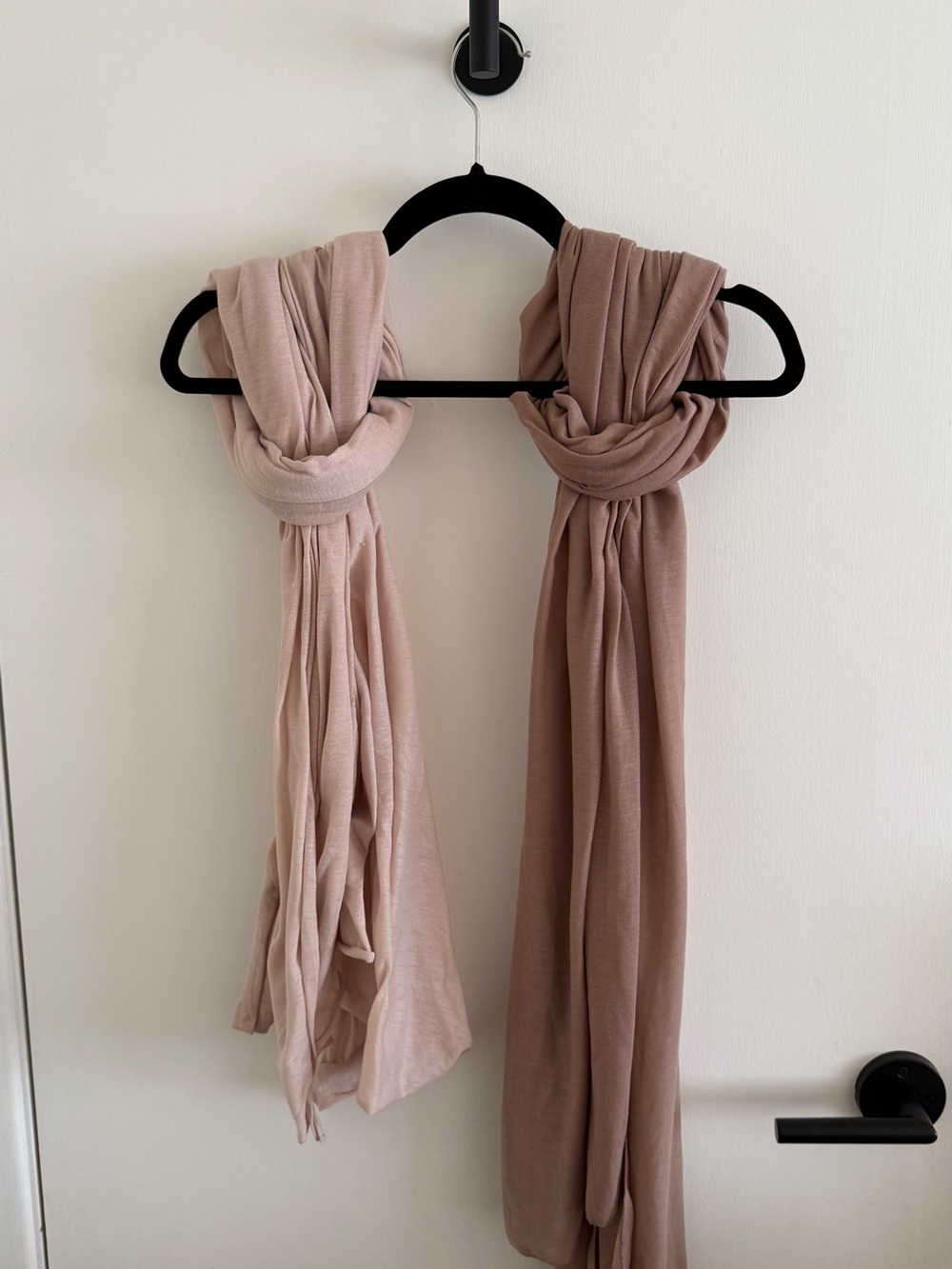 Nordstrom Cashmere Scarf in Dark Beige & Cotton Scarf in Cream Set NWOT
